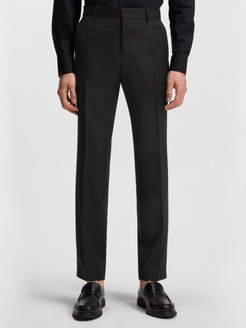 Чёрные брюки BOSS из шерсти: фото 2 - Invogue