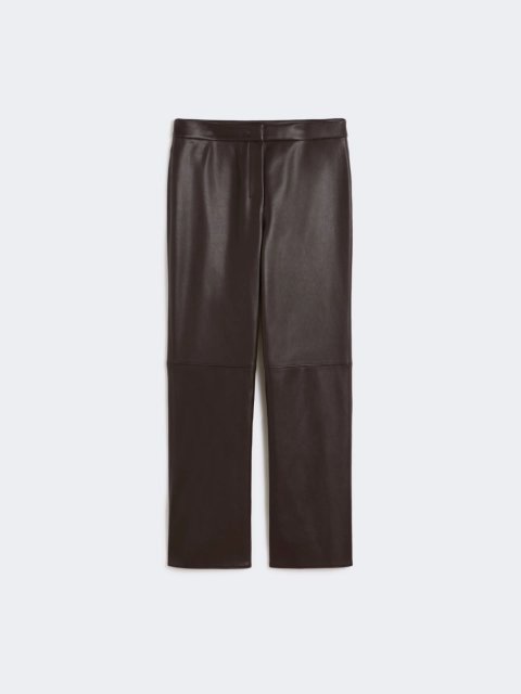 Шоколадные брюки MAX MARA из экокожи: фото - Invogue