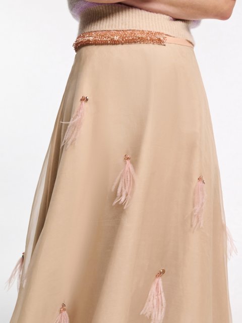 Бежева спідниця DOROTHEE SCHUMACHER з шовку: фото 5 - Invogue