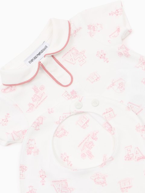 Комплект EMPORIO ARMANI KIDS з комбінезона та слинявчика: фото 2 - Invogue