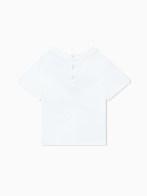 Футболка з бавовняного джерсі з принтом бейсболу Emporio Armani Kids: фото 1 - Invogue