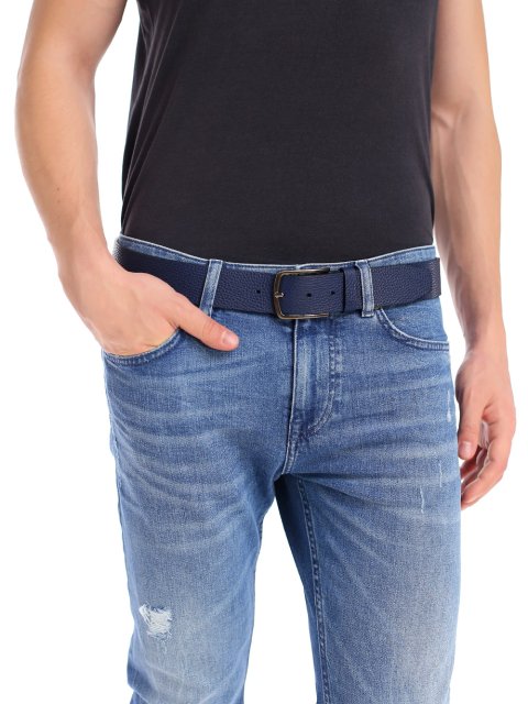 Темно-синій ремінь BOSS : фото 3 - Invogue