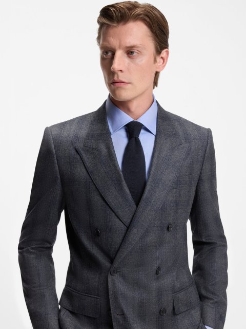 Темно-синий галстук BOSS из шерсти: фото 1 - Invogue