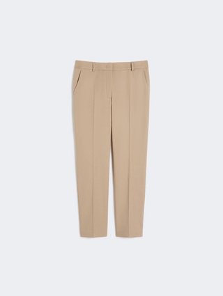 Темно-бежевые брюки WEEKEND MAX MARA из эластичного хлопка: фото - Invogue