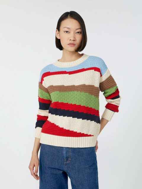 Різнокольоровий светр WEEKEND MAX MARA з суміші бавовни: фото 4 - Invogue
