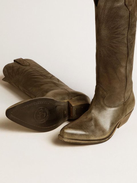 Черные сапоги Golden Goose кожаные: фото 3 - Invogue