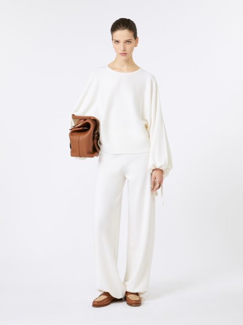 Білий светр MAX MARA з тонкої вовняної пряжі: фото 1 - Invogue