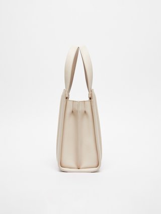 Кремовая сумка Max Mara кожаная: фото 3 - Invogue