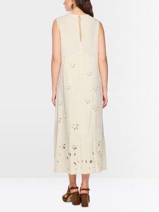 Кремовое платье макси Marc Cain из вискозы: фото 3 - Invogue