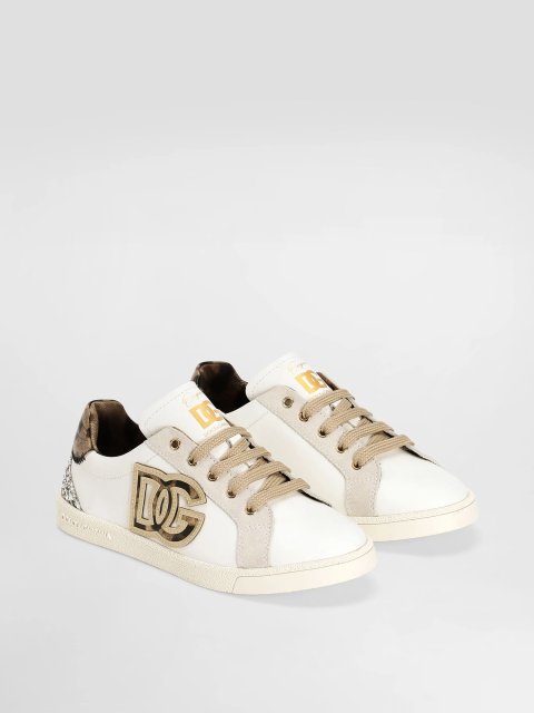 Детские кроссовки с глиттером и вышивкой Dolce&Gabbana: фото 1 - Invogue