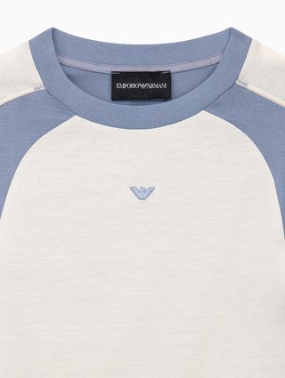 Біла футболка Emporio Armani з ліоцелу та бавовни: фото 2 - Invogue