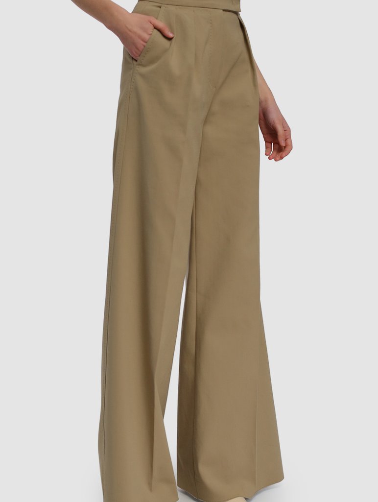 Кремовые брюки MAX MARA: фото 3 - Invogue