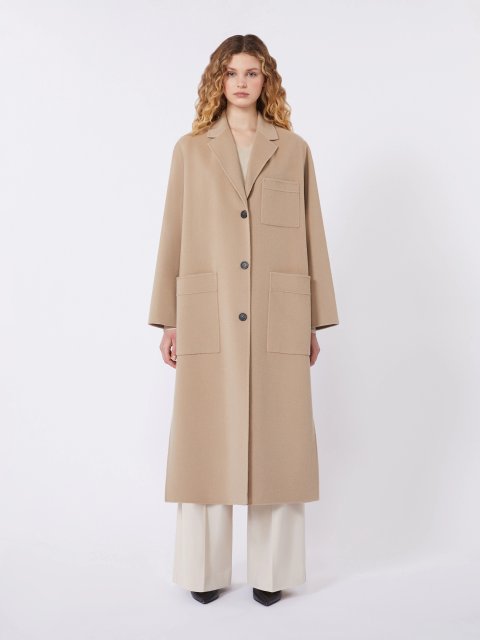 Темно-бежеве пальто WEEKEND MAX MARA з суміші вовни: фото 3 - Invogue