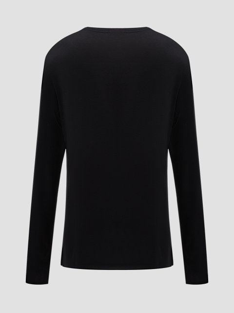 Черная футболка BOSS с длинным рукавом: фото 1 - Invogue