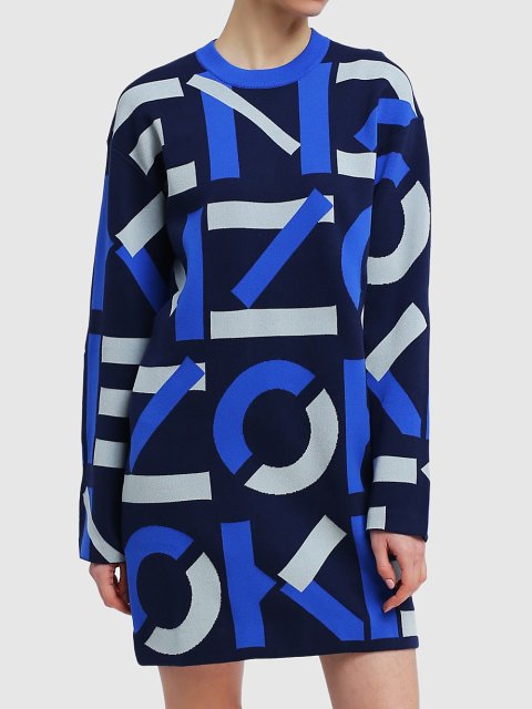 Тёмно-Синее платье KENZO: фото 3 - Invogue