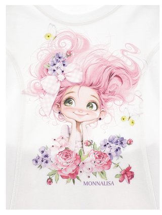 Комплект для девочек футболка и леггинсы «Garden Party» Monnalisa: фото 2 - Invogue
