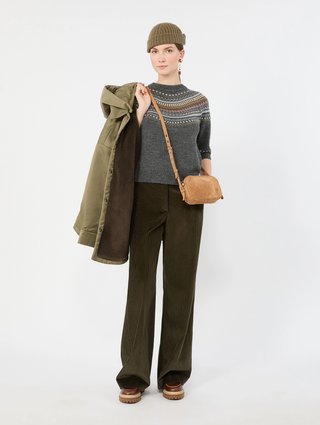 Штани кольору хакі Weekend Max Mara з бавовни: фото 1 - Invogue