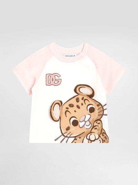 Леопардова футболка DOLCE&GABBANA KIDS з бавовни: фото - Invogue