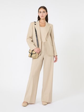 Бежевые брюки WEEKEND MAX MARA шерстяные_x000D_
: фото 1 - Invogue