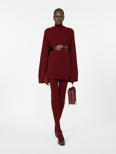 Бордова сукня MAX MARA з вовни та кашеміру: фото 1 - Invogue