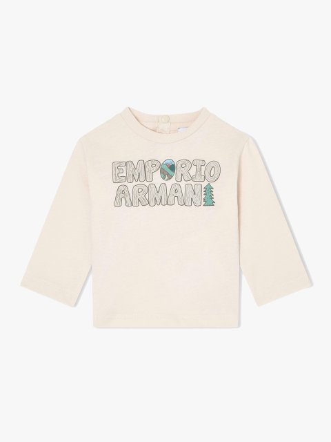 Кремовий джемпер EMPORIO ARMANI KIDS з бавовни: фото - Invogue