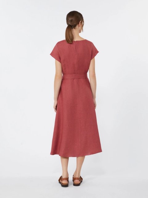 Бордова сукня WEEKEND MAX MARA з чистого льону: фото 2 - Invogue