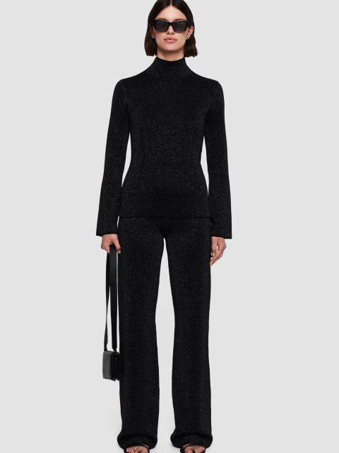 Черные брюки JOSEPH с люрексом: фото 5 - Invogue