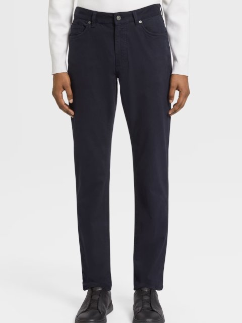 Темно-сині джинси Zegna крою slim з додаванням еластану: фото 1 - Invogue