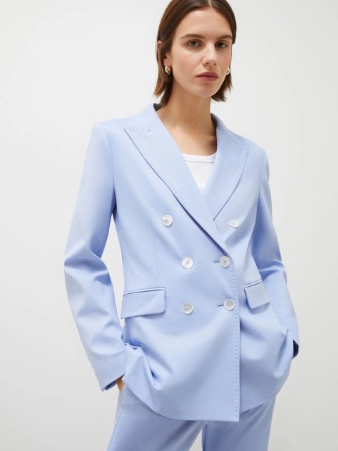 Голубой жакет Marella двубортный: фото 2 - Invogue