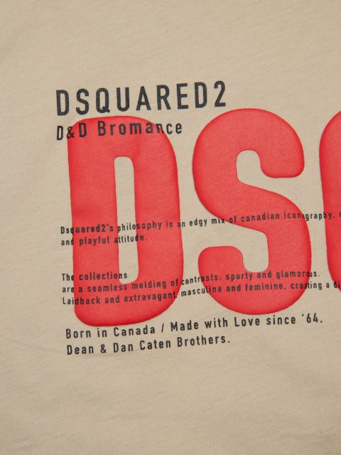 Сіра футболка Dsquared з бавовни з логотипом: фото 2 - Invogue