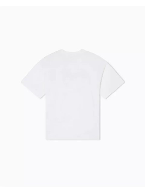 Футболка з бавовняного джерсі з вишитим логотипом Emporio Armani Kids: фото 2 - Invogue