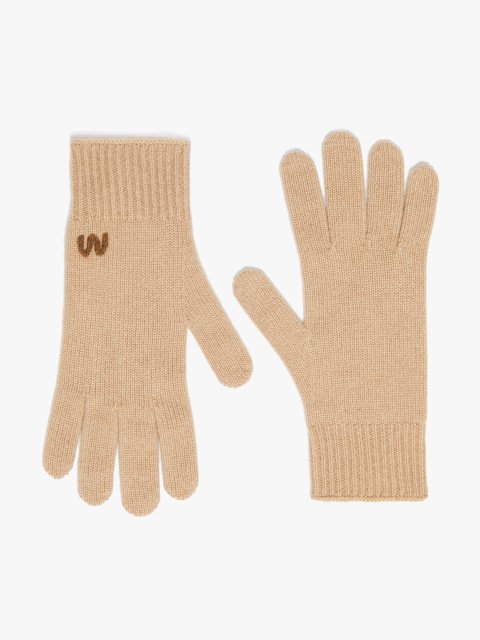 Бежевые перчатки Weekend Accessories из кашемира: фото - Invogue