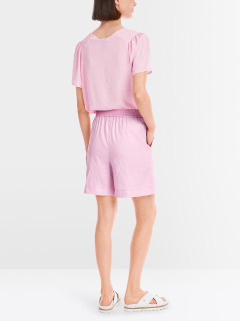 Розовые шорты Marc Cain из смеси хлопка и льна: фото 2 - Invogue