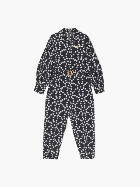 Чорно-білий комбінезон Balmain Kids у горошок: фото - Invogue