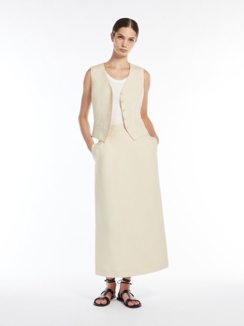 Молочний жилет Weekend Max Mara з віскози та льону: фото 1 - Invogue