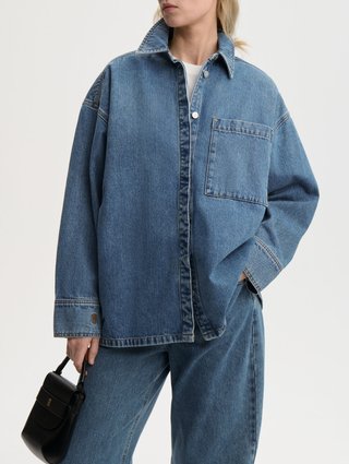 Джинсова сорочка By Malene Birger з бавовни: фото 2 - Invogue