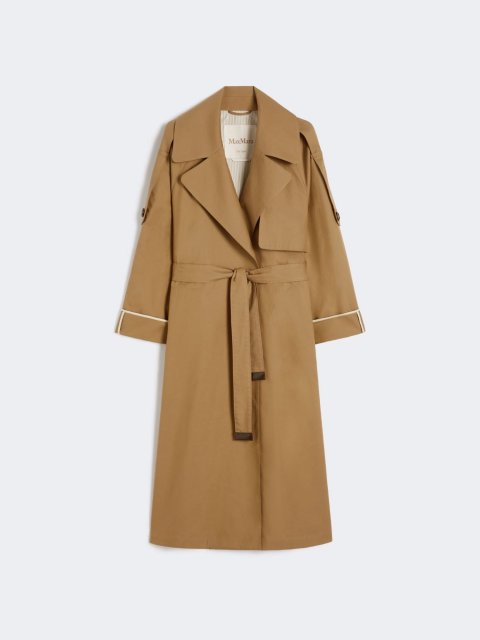 Коричневий плащ MAX MARA з водовідштовхувального твілу: фото - Invogue