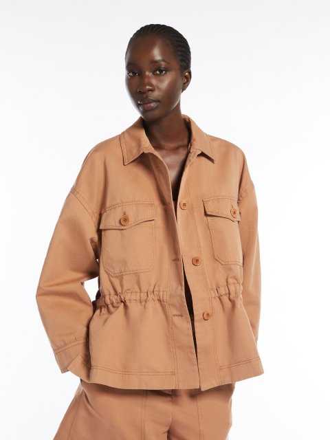 Світло-коричнева куртка Weekend Max Mara з бавовни та льону: фото 4 - Invogue