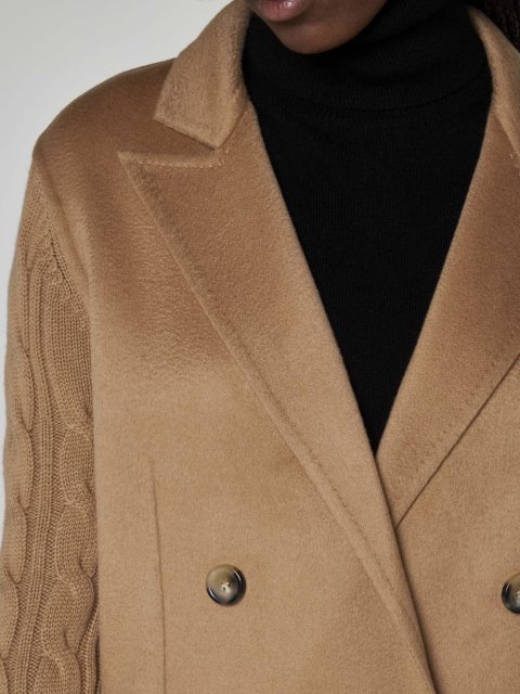 Кремовое пальто MAX MARA из шерсти и кашемира: фото 3 - Invogue