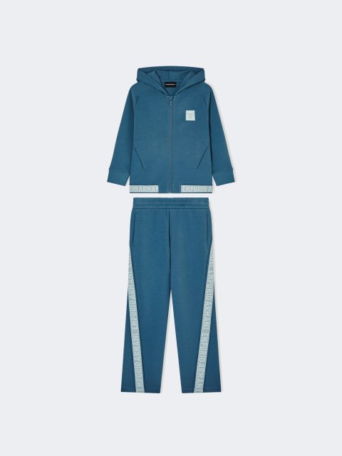 Спортивний костюм із подвійного трикотажу з логотипом Emporio Armani Kids світло-синій: фото - Invogue