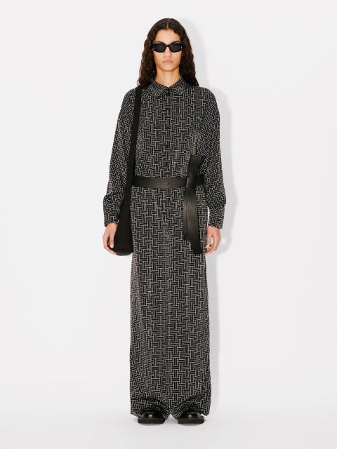 Черные брюки Kenzo с геометрическим узором: фото 5 - Invogue