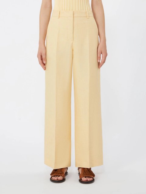 Жовті брюки WEEKEND MAX MARA з чистого льону: фото 2 - Invogue