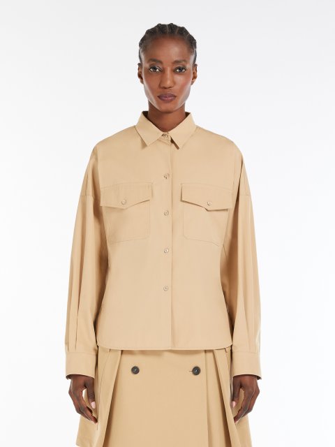 Бежева сорочка WEEKEND MAX MARA з бавовняного попліну: фото 4 - Invogue