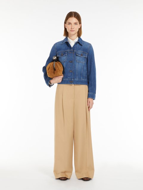 Бежеві брюки WEEKEND MAX MARA широкі: фото 1 - Invogue