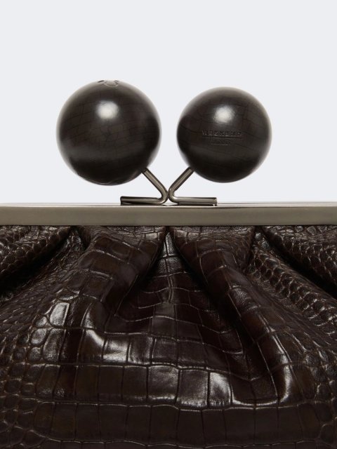 Темно-коричнева сумка Pasticcino Weekend MaxMara шкіряна: фото 4 - Invogue