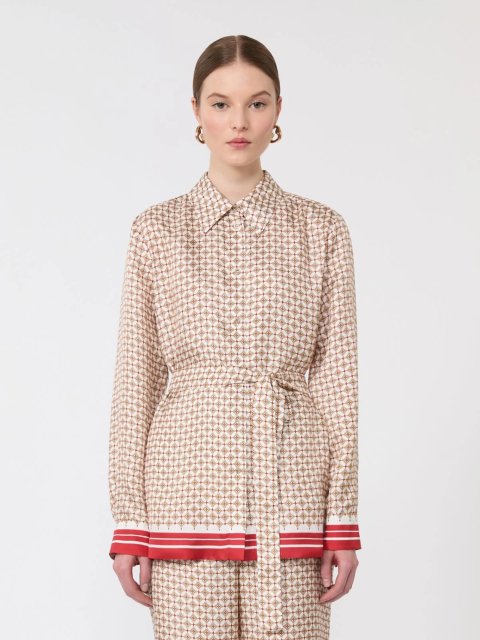 Шовкова сорочка MAX MARA з візерунком: фото 2 - Invogue