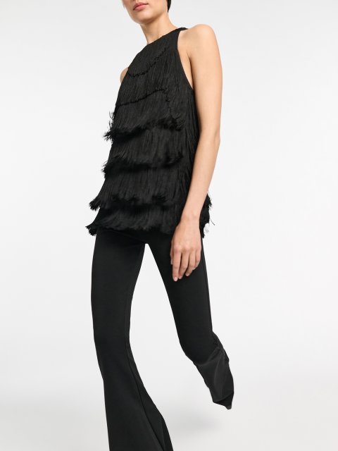 Черный топ Dorothee Schumacher с бахромой: фото 4 - Invogue