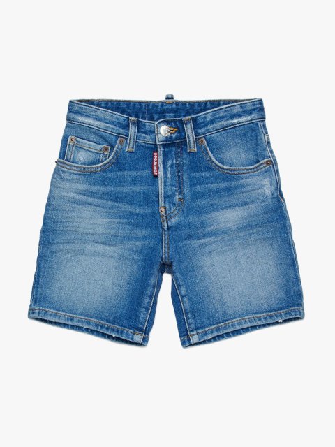 Сині шорти DSQUARED KID з бавовняного деніму: фото - Invogue