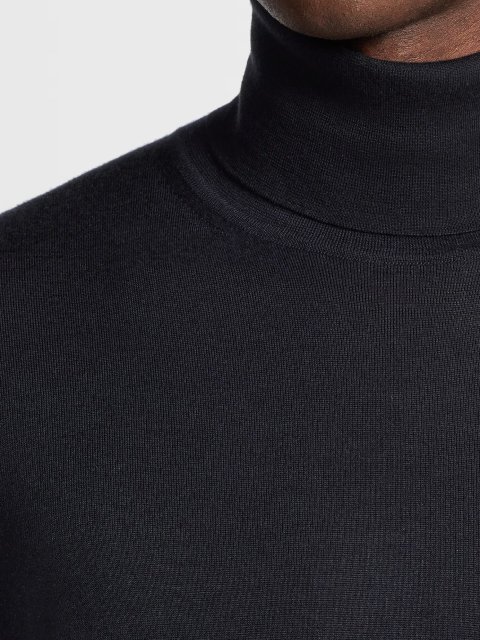 Темно-синій гольф Zegna з бленду кашеміру та шовку: фото 3 - Invogue