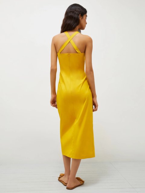 Жовта сукня Marella з атласного крепу: фото 2 - Invogue